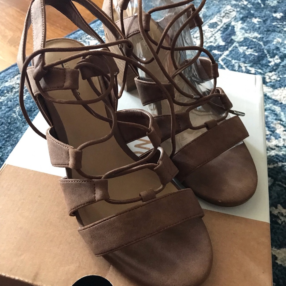 Erissa Call it Spring Lace Up Block Heels 8.5